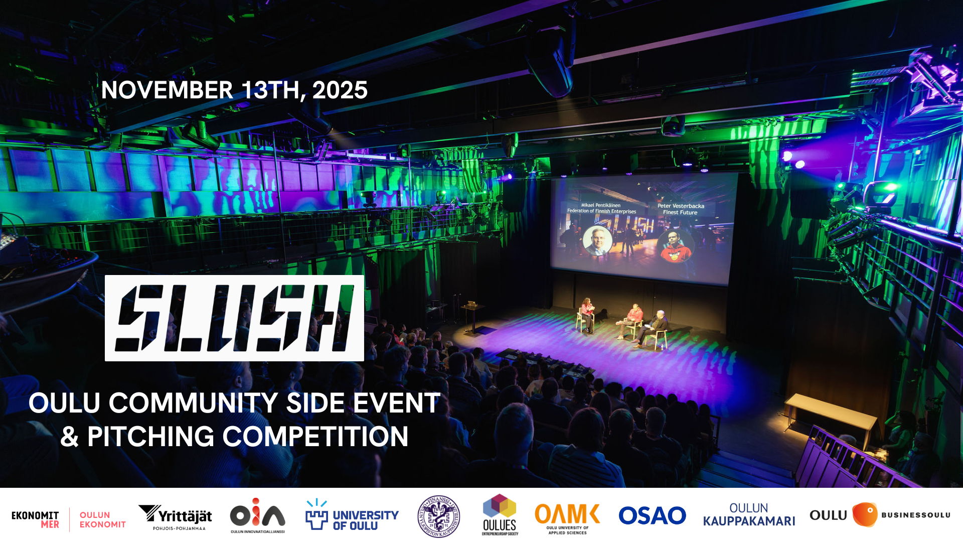 Save the date: 13.11.2025 Slush Oulu Community Side Event & Pitching Competition